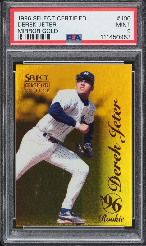 1996 Select Certified Mirror Gold Derek Jeter ROOKIE /30 #100 PSA