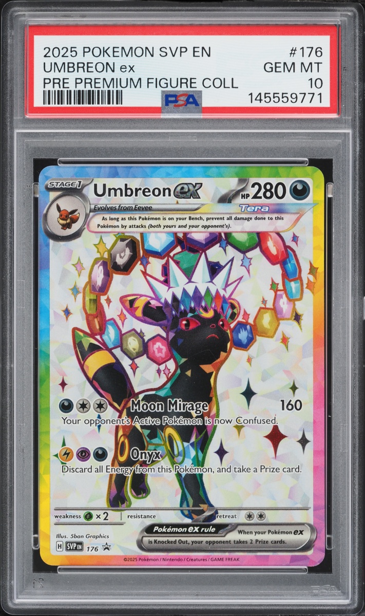 2025 Pokemon SV Promo Prismatic Evolutions Premium Figure Full Art Umbreon ex #176 PSA 10 GEM
