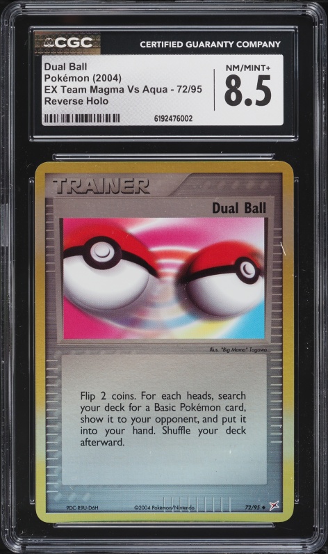 2004 Pokemon EX Team Magma VS Aqua Reverse Holo Dual Ball #72 CGC 8.5 NM-MT+