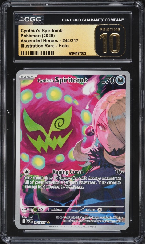 2026 Pokemon Mega Evolution Ascended Heroes IR Cynthia's Spiritomb #244 CGC 10 PRISTINE