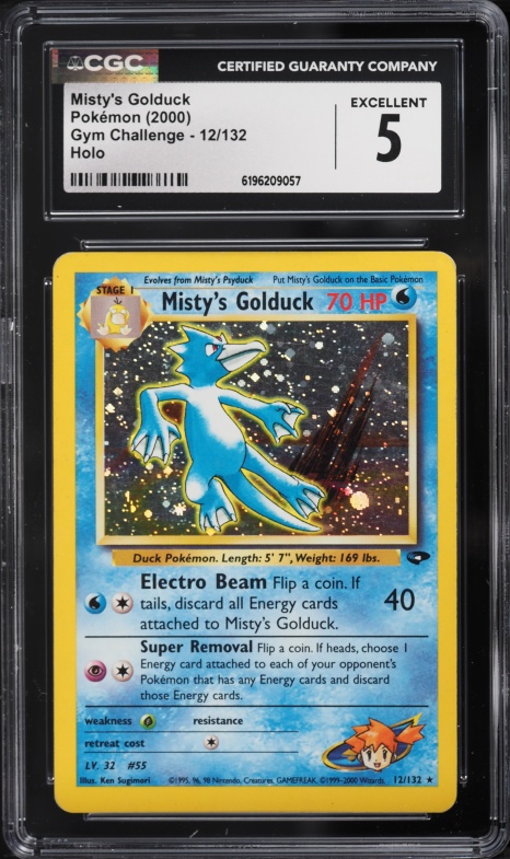 2000 Pokemon Gym Challenge Holo Misty's Golduck #12 CGC 5 EX