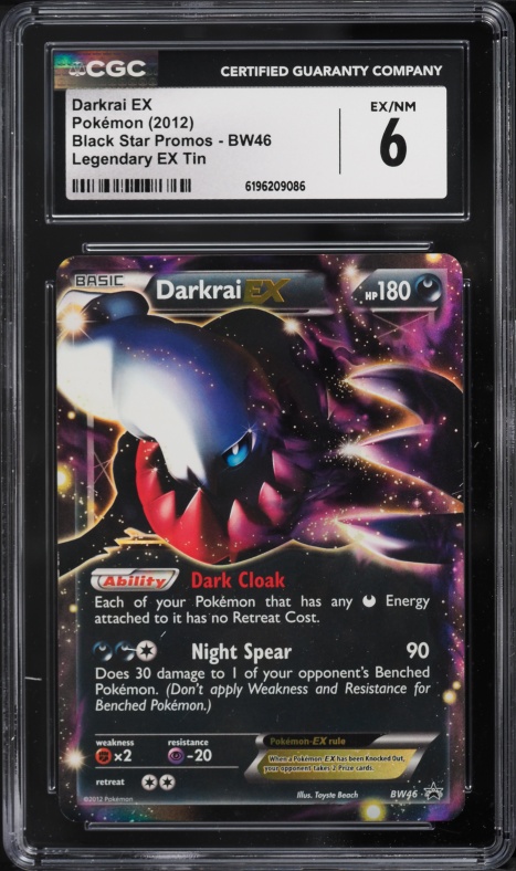 2012 Pokemon Black & White Promo Legendary EX Tin Darkrai Ex #BW46 CGC 6 EXMT