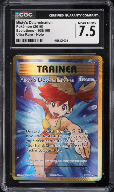 2016 Pokemon XY Evolutions Full Art Misty's Determination #108 CGC 7.5 NRMT+