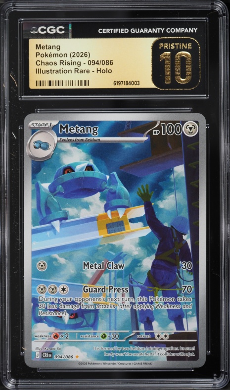 2026 Pokemon Mega Evolution Chaos Rising IR Metang #94 CGC 10 PRISTINE