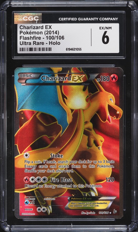 2014 Pokemon XY Flashfire Full Art Charizard Ex #100 CGC 6 EXMT