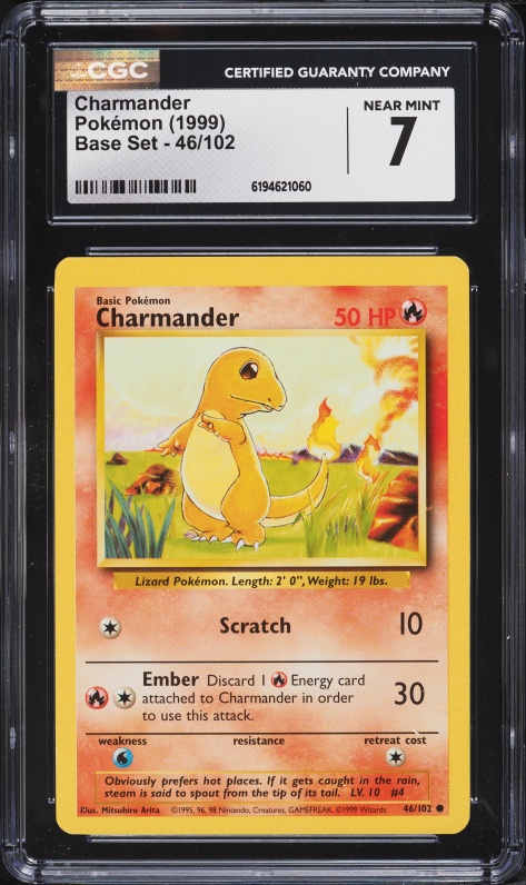 charmander pokemon card value 46 102 - (46/102) [1] Scratch (10) [1R] Ember (30) Discard 1 Fire Energy card to use this attack. 1999 Charmander Pokmon Card 46/102