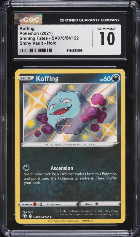 2021 Pokemon SV Shining Fates Shiny Vault Holo Koffing #SV076 CGC 10 GEM MINT