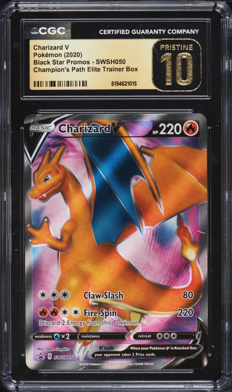 2020 Pokemon SWSH Promo Champion's Path ETB Full Art Charizard V #SWSH050 CGC 10 PRISTINE