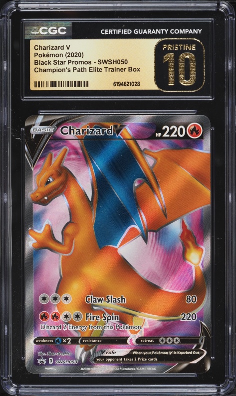 2020 Pokemon SWSH Promo Champion's Path ETB Full Art Charizard V #SWSH050 CGC 10 PRISTINE