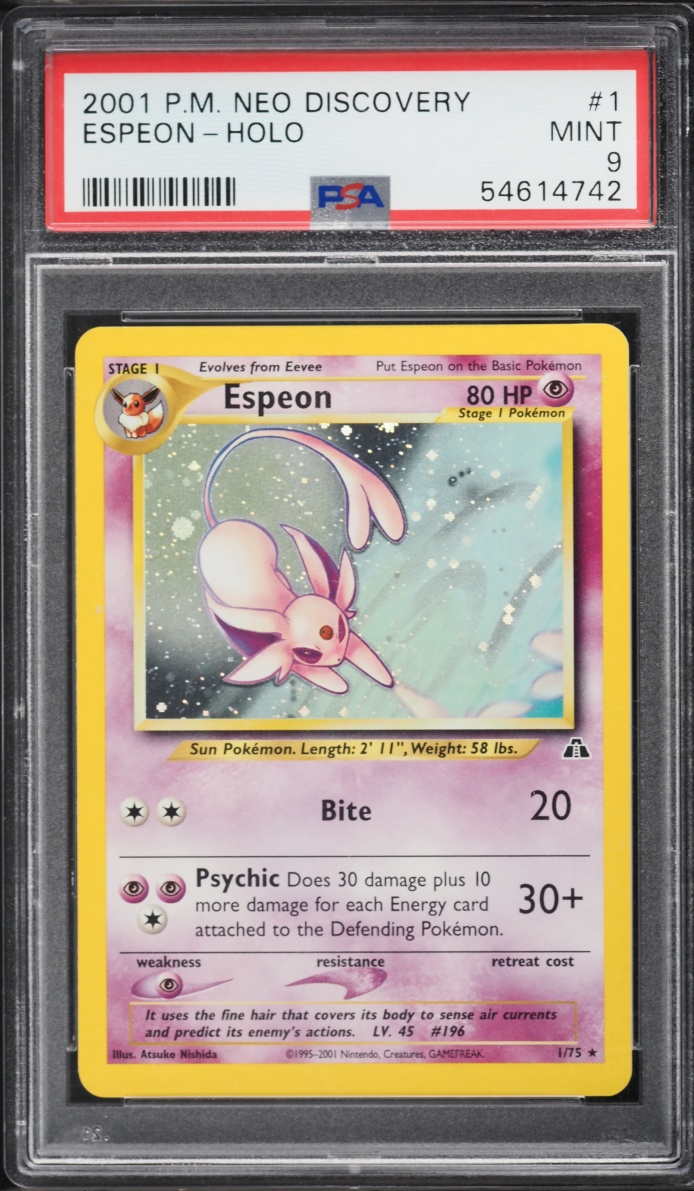 2001 Pokemon Neo Discovery Holo Espeon #1 PSA 9 MINT