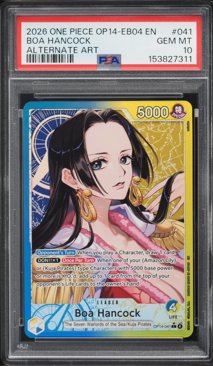 2026 One Piece The Azure Sea's Seven Alt Art Leader Boa Hancock #OP14-041 PSA 10 GEM MINT