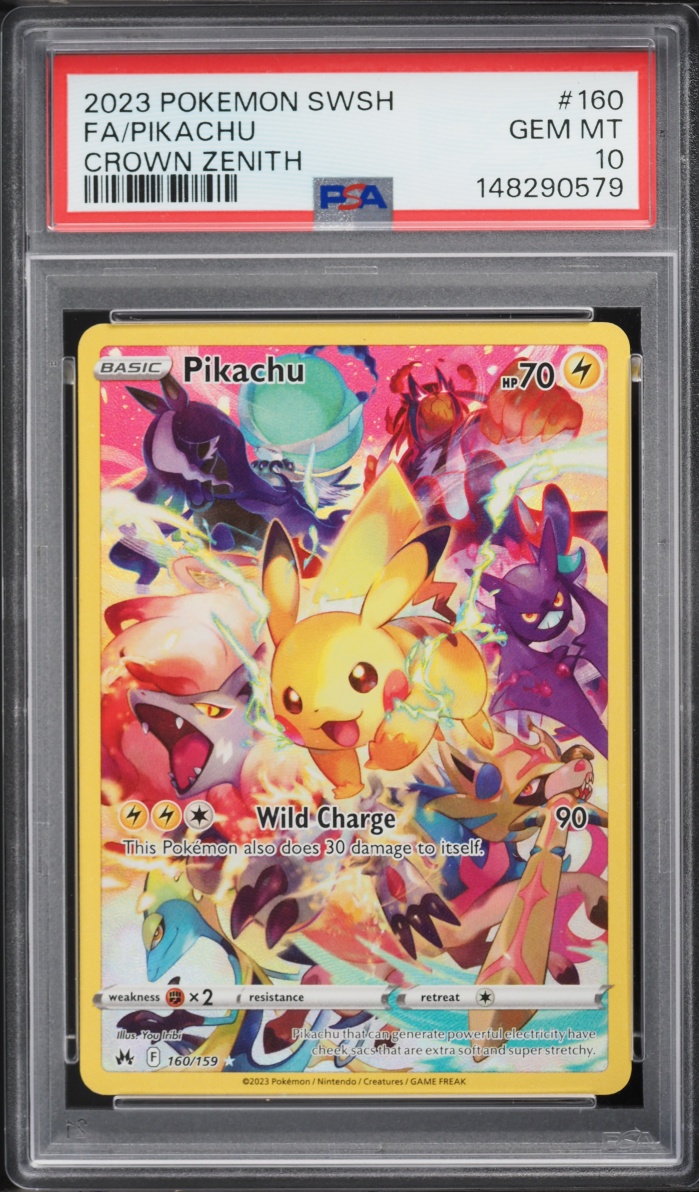 2023 Pokemon Sword & Shield Crown Zenith SEC Pikachu #160 PSA 10 GEM MINT