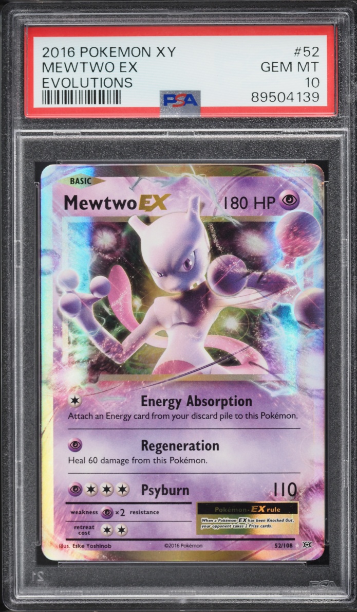2016 Pokemon XY Evolutions Mewtwo Ex #52 PSA 10 GEM MINT