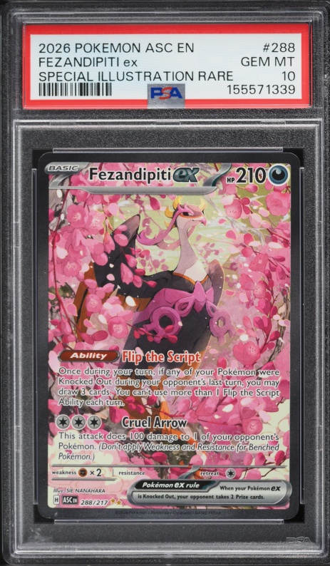 2026 Pokemon Mega Evolution Ascended Heroes SIR Fezandipiti EX #288 PSA 10 GEM MINT