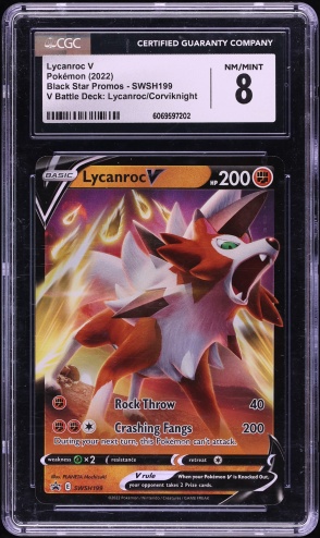2022 Pokemon SWSH Promo V Battle Deck Lycanroc V #SWSH199 CGC 8 NM-MT