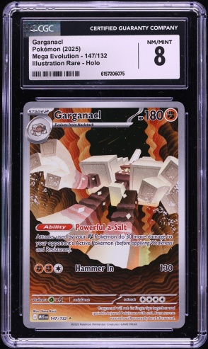 2025 Pokemon Mega Evolution IR Garganacl #147 CGC 8 NM-MT