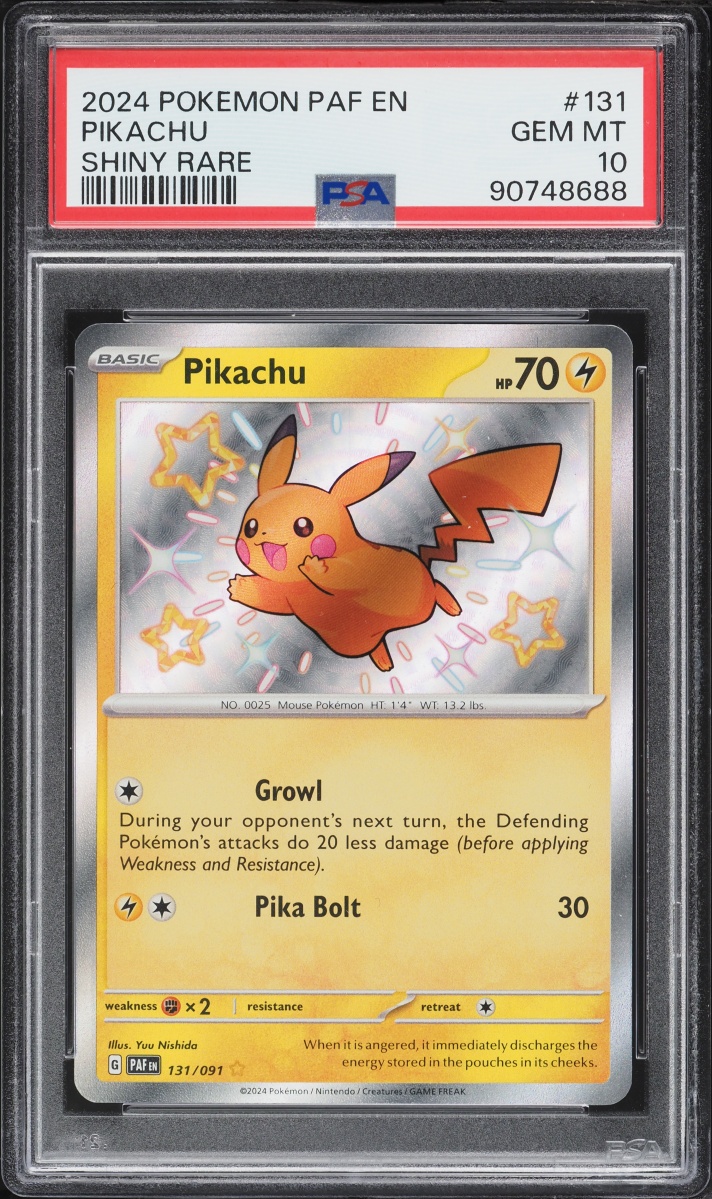 2024 Pokemon Scarlet & Violet Paldean Fates Shiny Rare Pikachu #131 PSA 10 GEM MINT