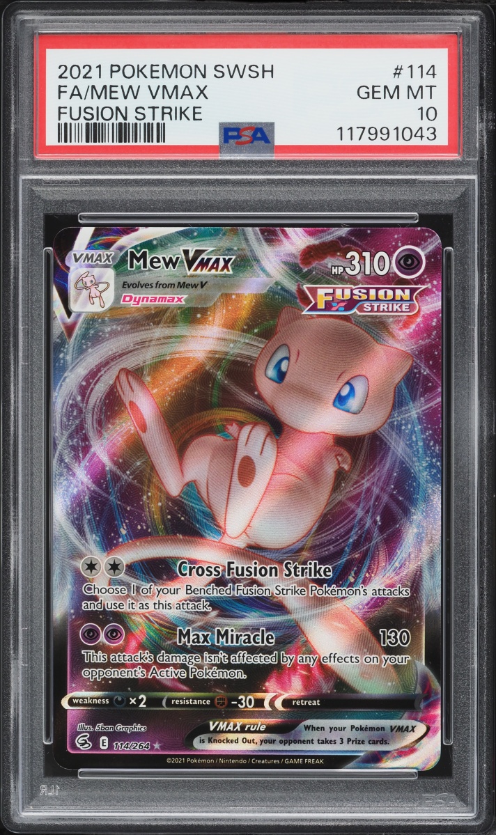 2021 Pokemon Sword & Shield Fusion Strike Alt Art Mew Vmax #114 PSA 10 GEM MINT