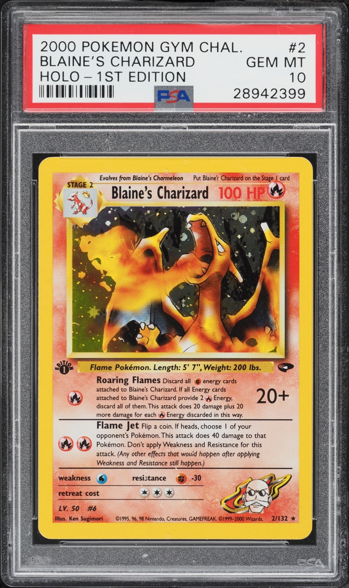 2000 Pokemon Gym Challenge 1st Edition Holo Blaine's Charizard #2 PSA 10 GEM MINT