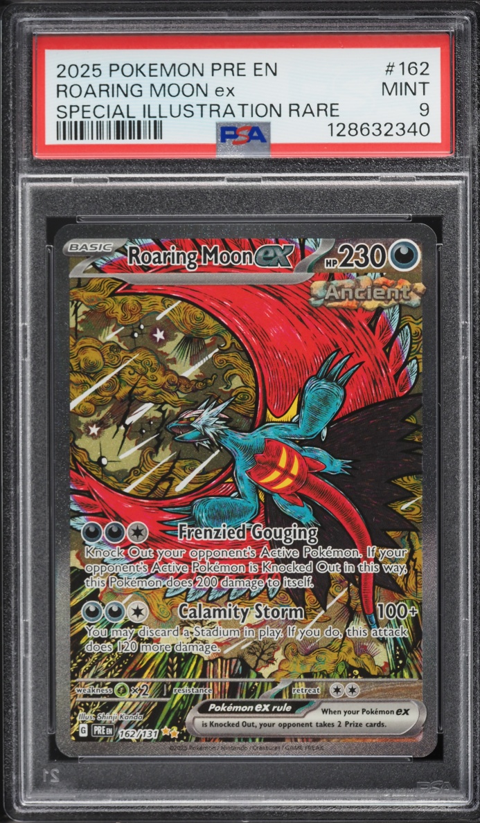 2025 Pokemon Scarlet & Violet Prismatic Evolutions SIR Roaring Moon ex #162 PSA 9 MINT