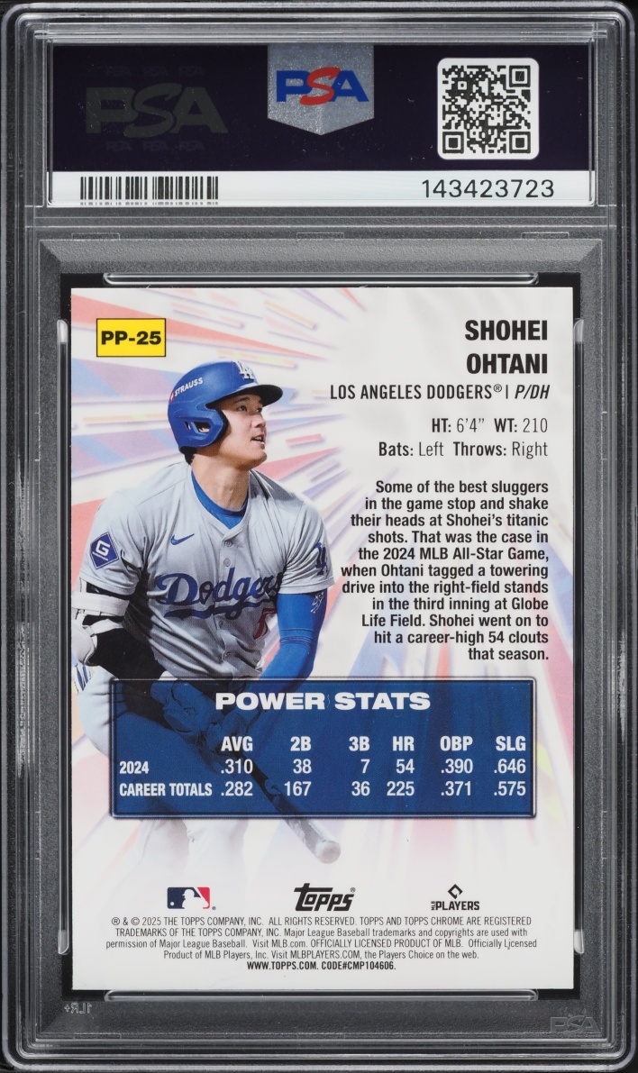 2025 Topps Chrome Power Players Shohei Ohtani #PP-25 PSA 10 GEM MINT