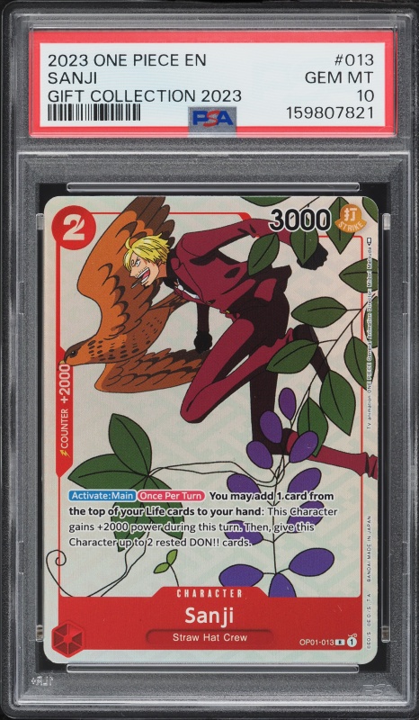 2024 One Piece Bandai Games Fest Sanji #OP03-102 CGC 10 PRISTINE
