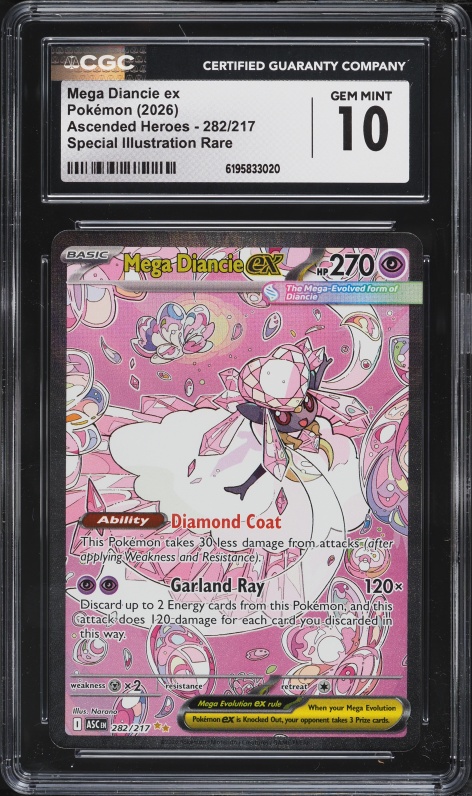 2026 Pokemon Mega Evolution Ascended Heroes SIR Mega Diancie Ex #282 CGC 10 GEM MINT