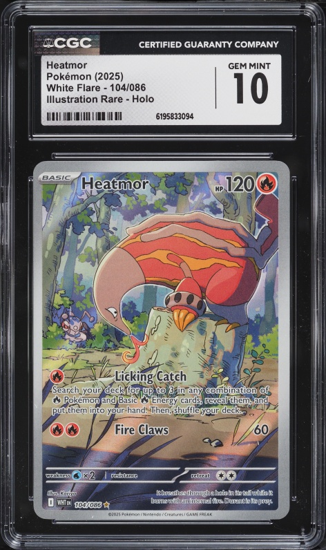 2025 Pokemon Scarlet & Violet White Flare IR Heatmor #104 CGC 10 GEM MINT