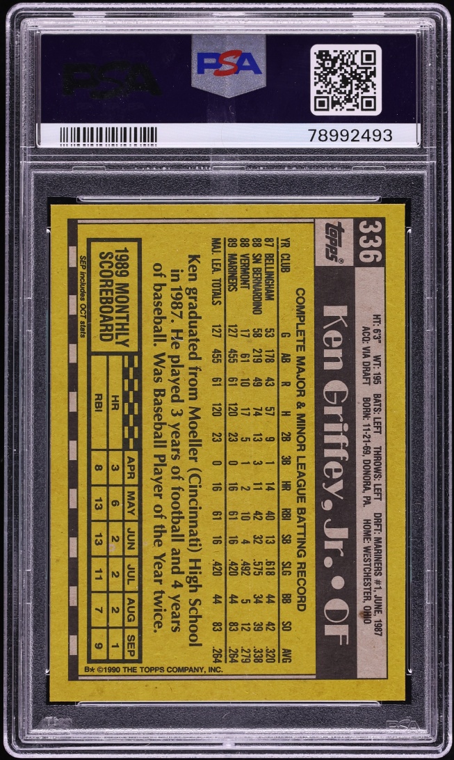 1990 Topps Ken Griffey Jr. #336 PSA 9 MINT