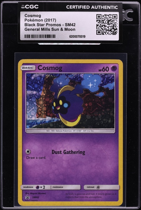 2017 Pokemon Sun & Moon Black Star Promo General Mills Cosmog #SM42 CGC AUTH
