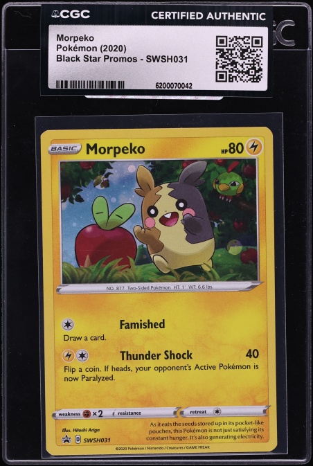 2020 Pokemon Sword & Shield Black Star Promo Morpeko #SWSH031 CGC AUTH