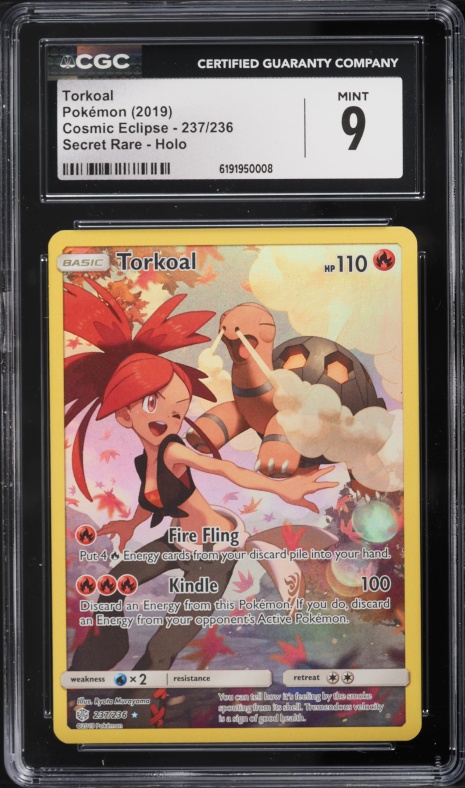 2019 Pokemon Sun & Moon Cosmic Eclipse SEC Torkoal #237 CGC 9 MINT