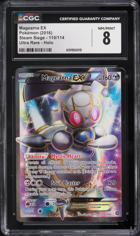 2016 Pokemon XY Steam Siege Alt Art Magearna EX #110 CGC 8 NM-MT
