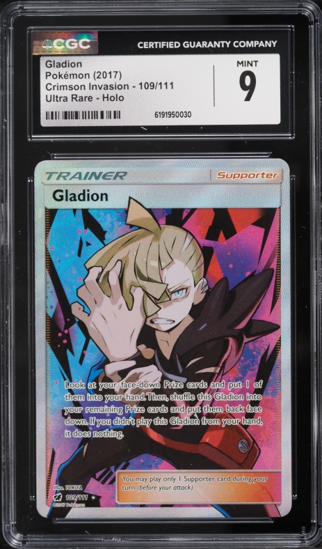 2017 Pokemon Sun & Moon Crimson Invasion Full Art Gladion #109 CGC 9 MINT