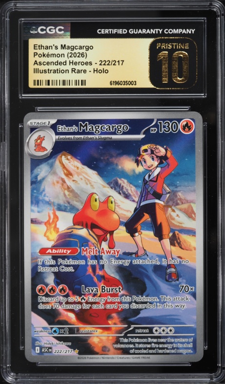2026 Pokemon Mega Evolution Ascended Heroes IR Ethan's Magcargo #222 CGC 10 PRISTINE