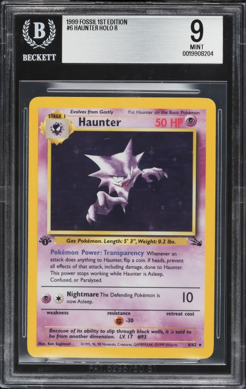 1999 Pokemon Fossil 1st Edition Holo Haunter #6 PSA 10 GEM MINT on