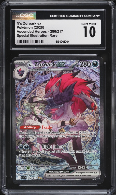 2026 Pokemon Mega Evolution Ascended Heroes SIR N's Zoroark ex #286 CGC 10 GEM MINT