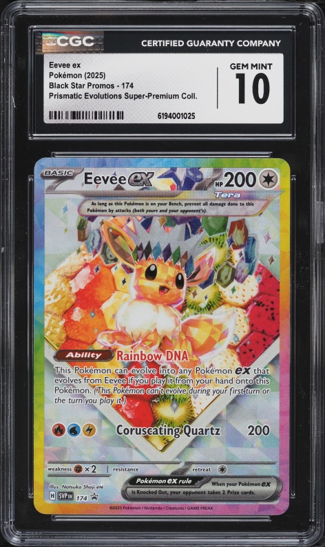 2025 Pokemon SV Promo Prismatic Evolutions Super Premium Full Art Eevee ex #174 CGC 10 GEM MINT