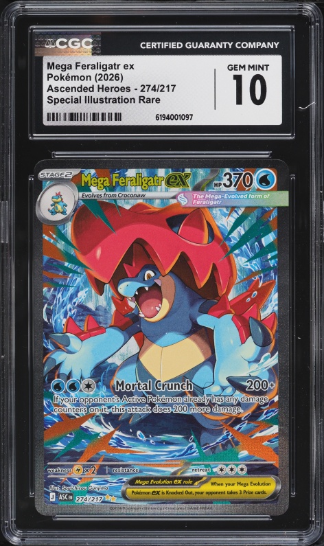 2026 Pokemon Mega Evolution Ascended Heroes SIR Mega Feraligatr ex #274 CGC 10 GEM MINT