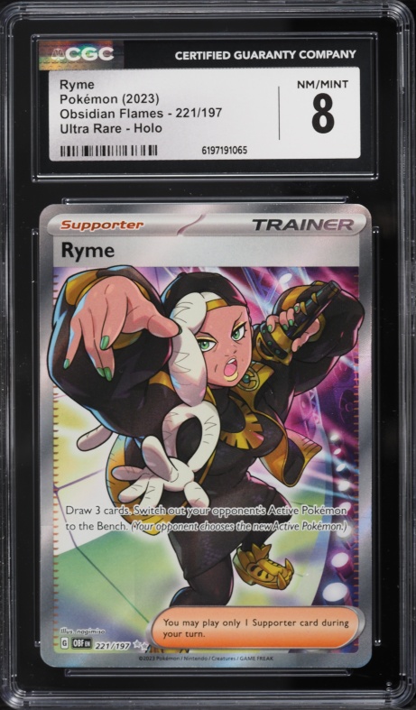 2023 Pokemon Scarlet & Violet Obsidian Flames Full Art Ryme #221 CGC 8 NM-MT