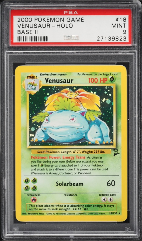 1996 Pokemon Japanese Base Set No Rarity Symbol Holo Venusaur #68