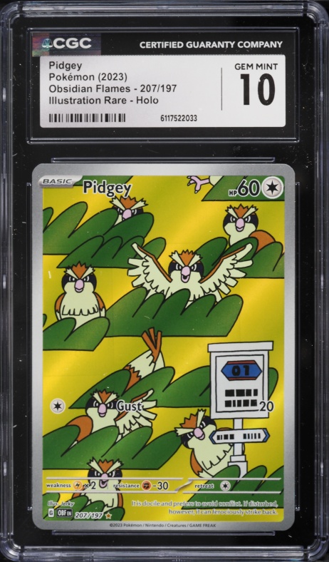 2023 Pokemon Scarlet & Violet Obsidian Flames IR Pidgey #207 CGC 10 GEM MINT