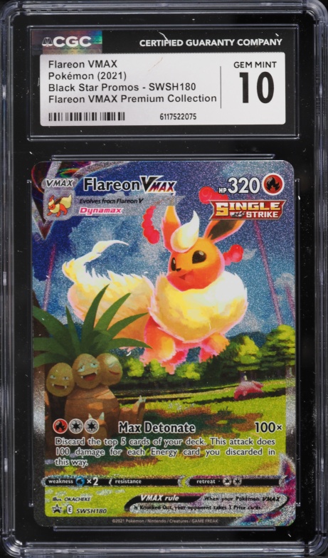 2021 Pokemon SWSH Promo Premium Full Art Flareon VMAX #SWSH180 CGC 10 GEM MINT