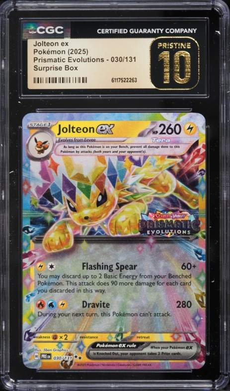 2025 Pokemon SV Prismatic Evolutions Surprise Box Holo Jolteon Ex #30 CGC 10 PRISTINE