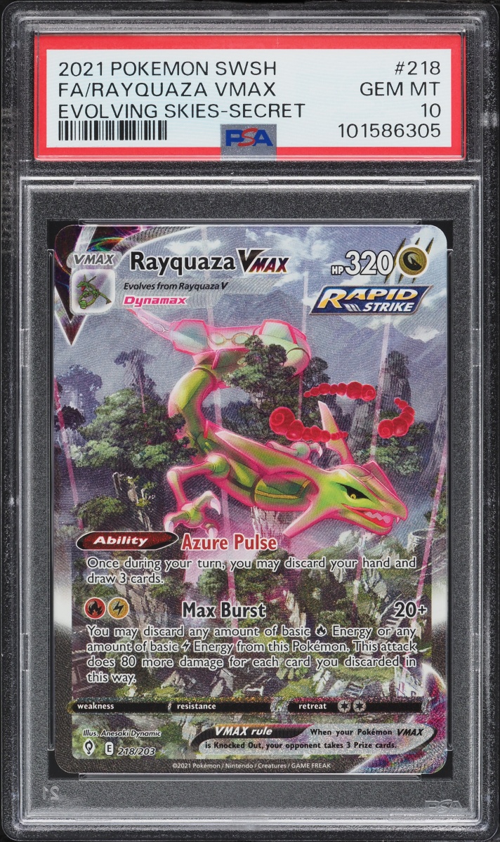 2021 Pokemon Sword & Shield: Evolving Skies Rayquaza VMAX Full Art