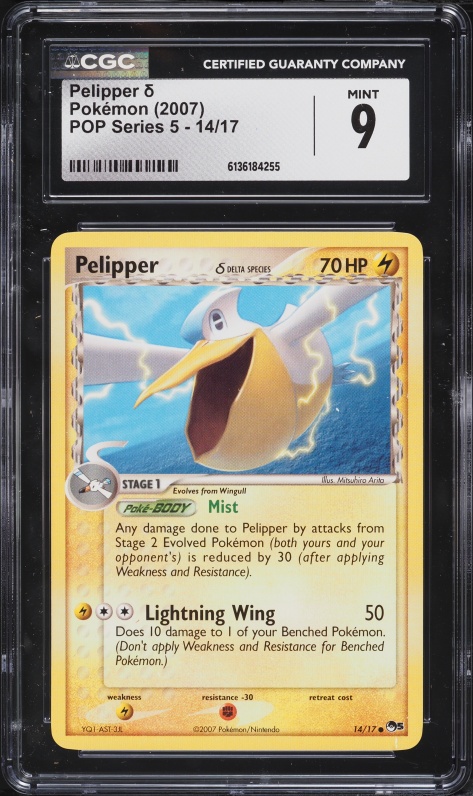 2007 Pokemon EX POP Series 5 Pelipper #14 CGC 9 MINT