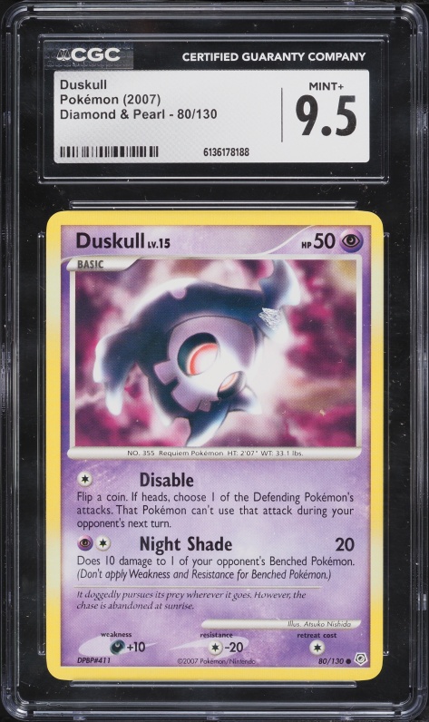 2007 Pokemon Diamond & Pearl Duskull #80 CGC 9.5 MINT+