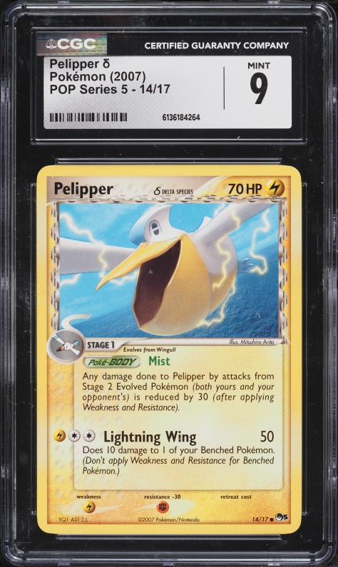 2007 Pokemon EX POP Series 5 Pelipper #14 CGC 9 MINT