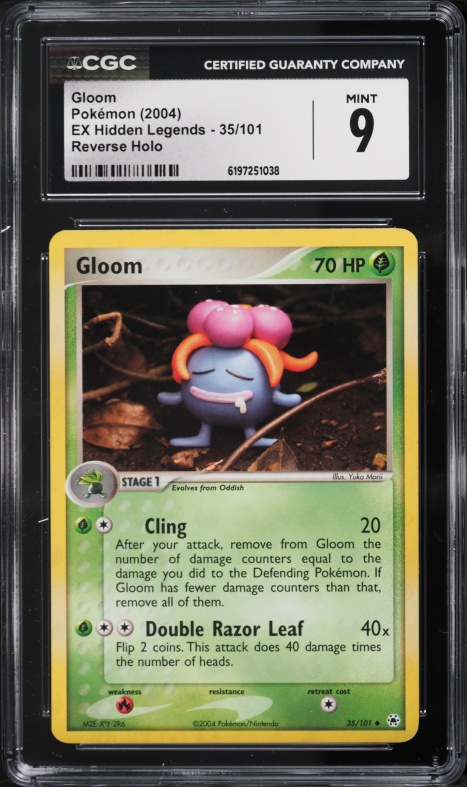 2004 Pokemon EX Hidden Legends Reverse Holo Gloom #35 CGC 9 MINT