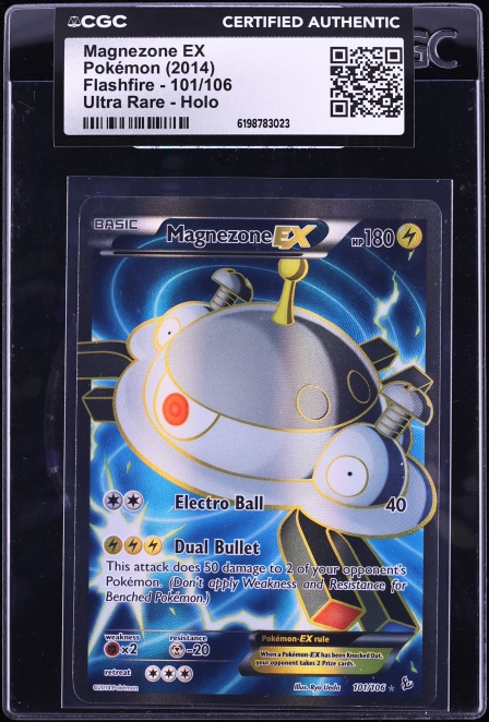 2014 Pokemon XY Flashfire Full Art Magnezone EX #101 CGC AUTH